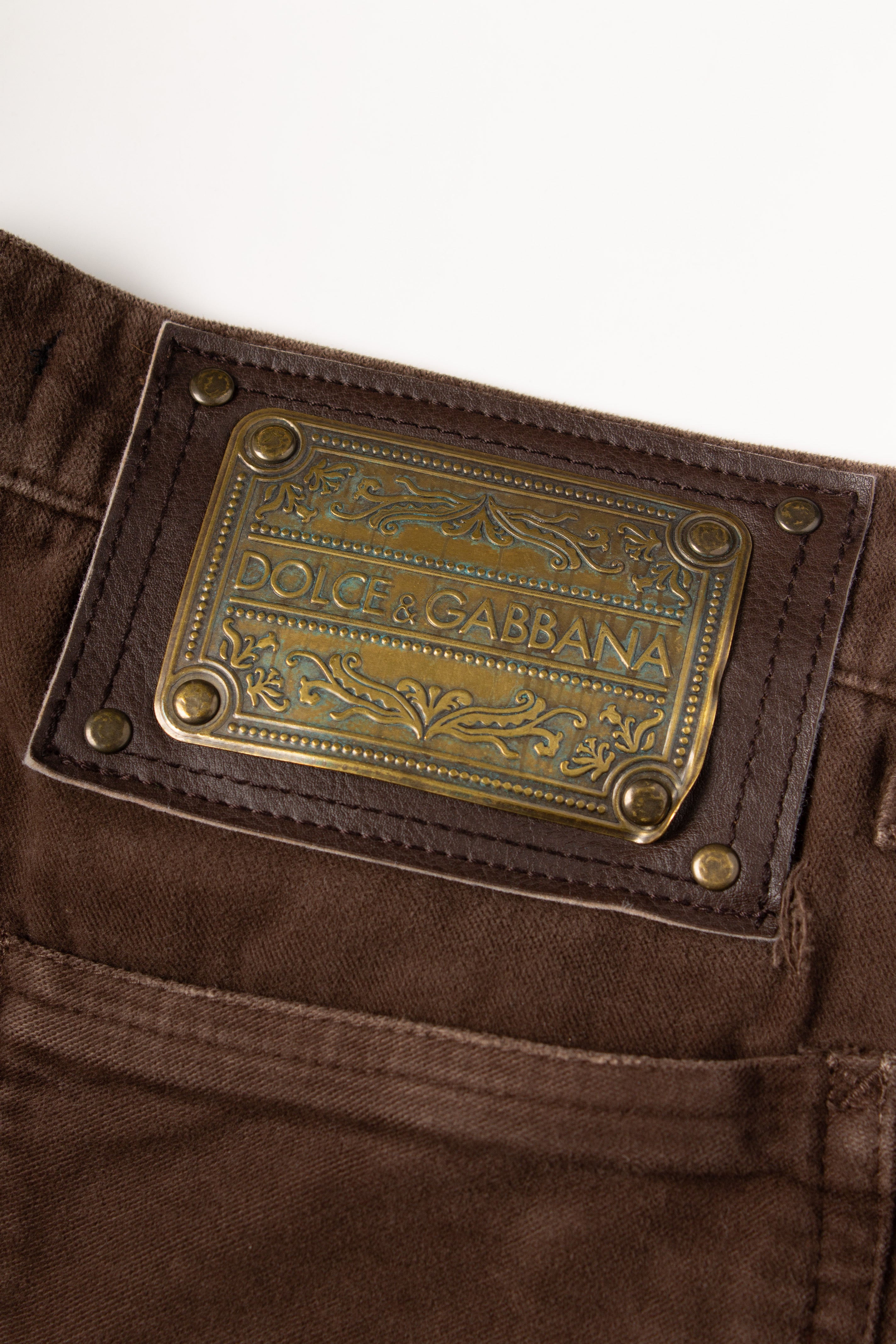Dolce & Gabbana 90s Brown Denim Pants