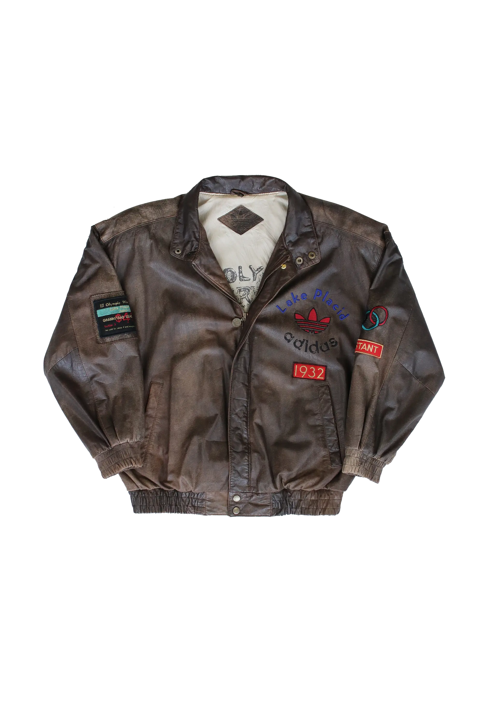 Leather adidas shop jacket